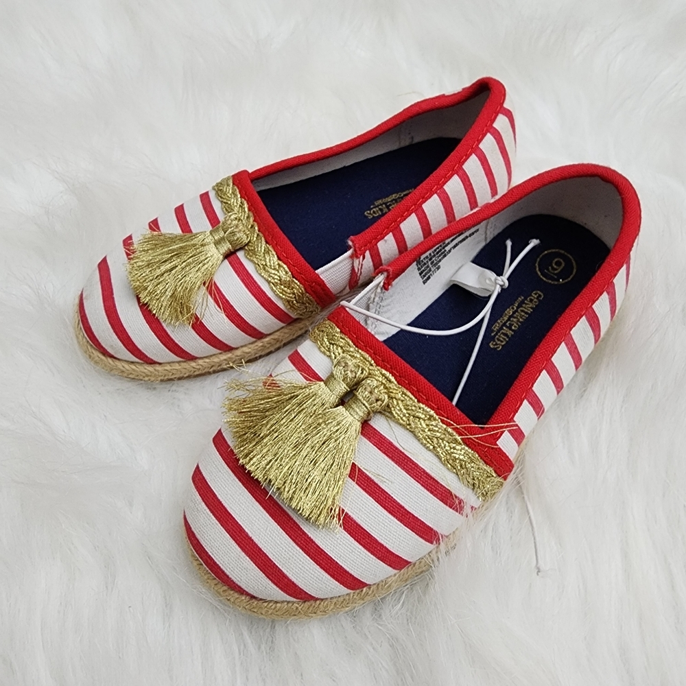 Girls striped gold shoes size 9 new no box bundle and save on shipping